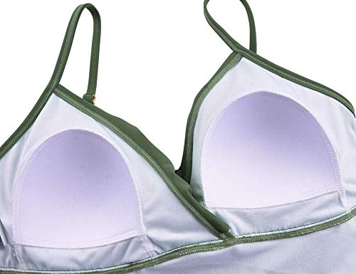 Image of Hilor Women's Tankini Tops Shirred Ruffled Swimsuits V Neck Swimwear Top