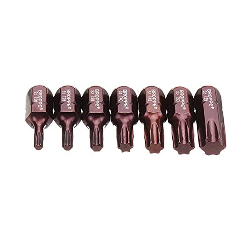 Puntas de destornillador Torx magnético en acero S2 de alta densidad 7 uds