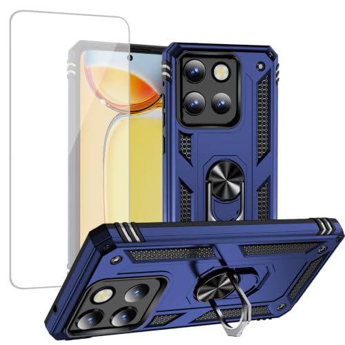 Coque Moto G Stylus 5G 2025 bleu antichoc aimantée avec verre trempé