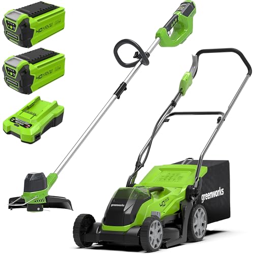 Greenworks Akku-Rasentrimmer G40LT und Akku-Rasenmäher G40LM35...