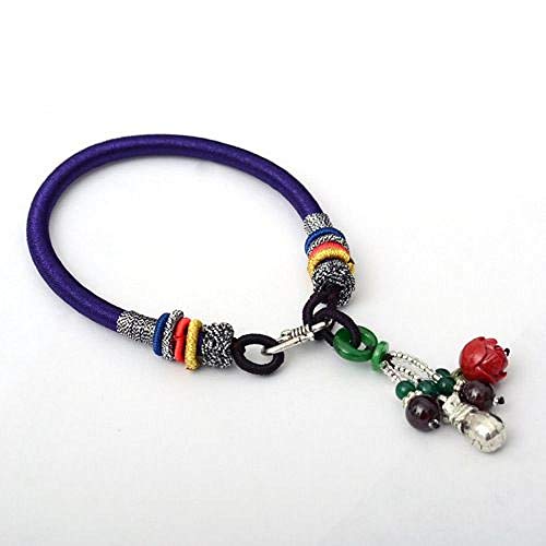 Corde tibétaine faite main bracelet violet femme corde originale ethnique