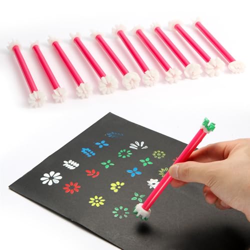 DAFENCHI Flower Floral Dotting Tools for Dot Painting 20 Shapes Dotting Pens Mandala Dot Art Tool for Rocks Embosssing Tools for Painting Dots 10 Pens