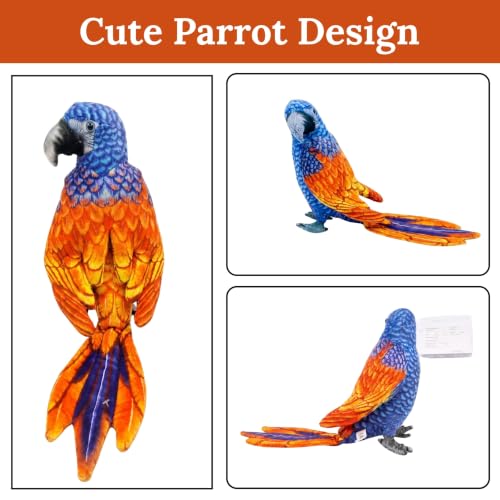 Image of Tickles Cute Parrot Soft Stuffed Plush Bird Toy for Kids Boys & Girls Birthday Gifts (Size: 20 cm Color: Blue & Orange)
