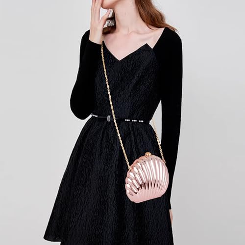 Image of Women Seashell Evening Bag Purse Mermaid Chain Strap Clutch Handbag Shoulder Bag | Seashell