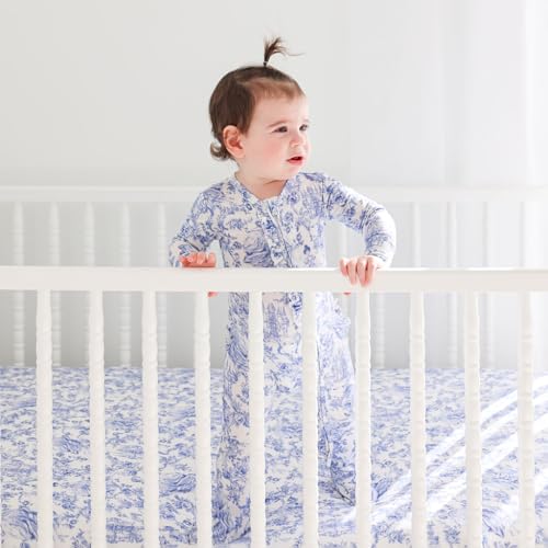 Image of Posh Peanut Fitted Crib Sheet, Soft Viscose from Bamboo Fabric, Standard Crib and Toddler Mattresses 52 inch by 28 inch Briar