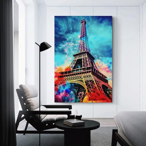 Cuadro de la Torre Eiffel en lienzo de 50x75 cm para decoración elegante de salones y comedores 3