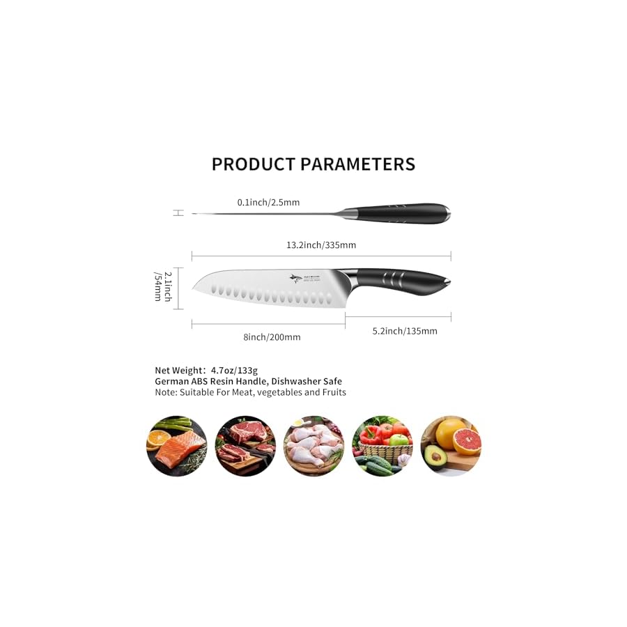 MAD-SHARK-Premium-Santoku-Knife-8-Inch-High-end-Professional-Best-Sharp-Kitchen-Knife-German-Stainless-Steel-Japanese-Chef-Knife-Sushi-knife-Chefs-knives-Cutting-Knives-Black MAD SHARK Santoku Knife 8 Inch Chef Knife Ultra Sharp Asian Kitchen Knife, Forged High Carbon German Steel, Ergonomic Handle Design, Best Christmas Gifts for Women Men, Black