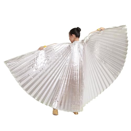 Baisdan Kids Isis Wings (Wings + Stick+ Carrying Bag) Belly Dance Performance Costumes for Girls Silver - Image 3