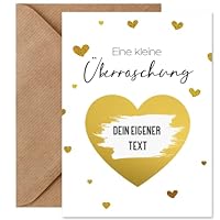 Things of Happiness Rubbelkarte zum selber beschriften | Überraschungskarte inkl. Briefumschlag Naturpapier | Rubbellos | Geschenk Muttertag, Vatertag | Gutschein Weihnachten DIN A6 (Herzen Gold)