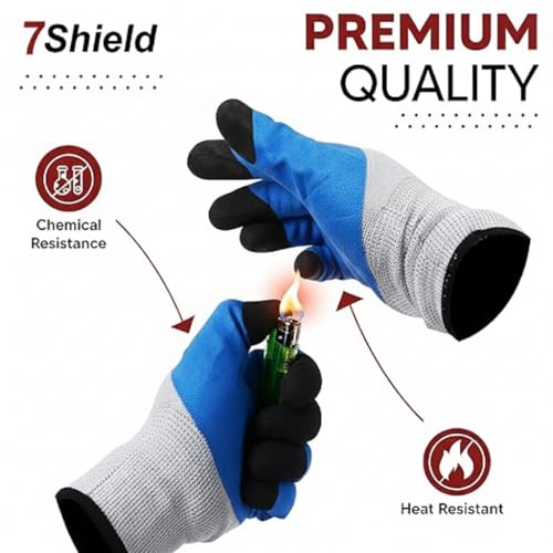 Image of Multipurpose Nylon Anti Cut PU Nitrile Coating Work Safety Gloves White-Blue Pair 15