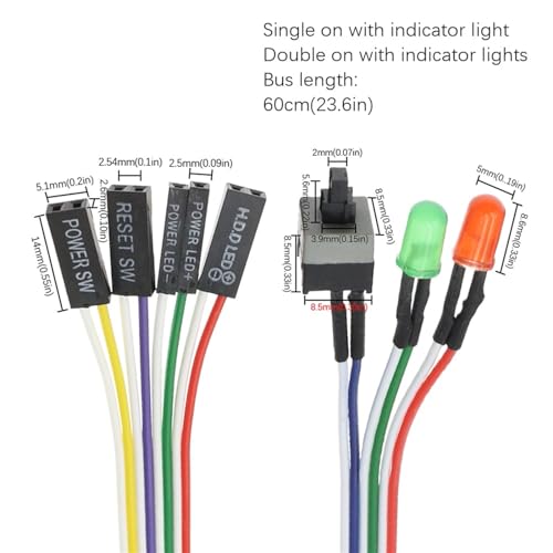Connexion de câble d'alimentation PC cassé bouton de remplacement avec LED - 7