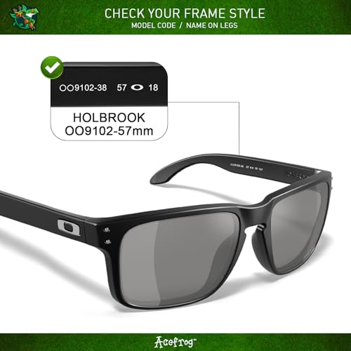 Image of Acefrog 1.5MM Polarized Replacement Lenses for Oakley Holbrook OO9102 Sunglasses, Upgraded Material, Impact Resistant