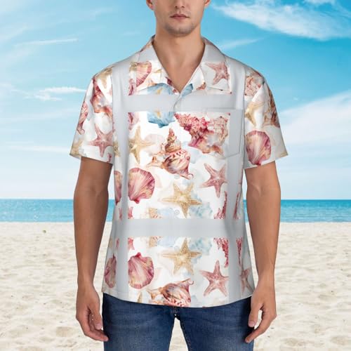 Chemise manches courtes homme imprimé conch pour l'été