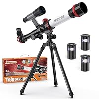 ToyerBee Kids Telescope, Space Toys with 3 Eyepieces & Compass, Portable Science Kits for Kids as Astronomy Gifts, Great Educational Telescope and Stem Toys to See Moon, Buildings and Animals
