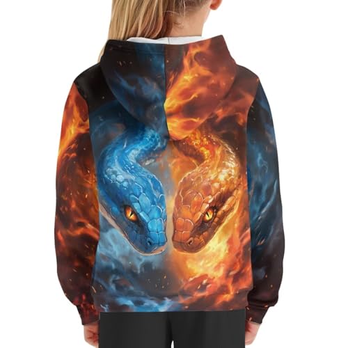 Image of WELLFLYHOM Boys Hooded Sweatshirts Hoodie Pullover Cool Graphic Crewneck Blouses Size 6-16