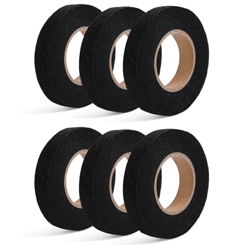 Iron On Hemming Tape - 6 Rolls 1.5 cm x 27 Yards Each - Adhesive for Fabric Tape No Sew Hemming Tape for Clothes Pants Dresses Curtains, Black