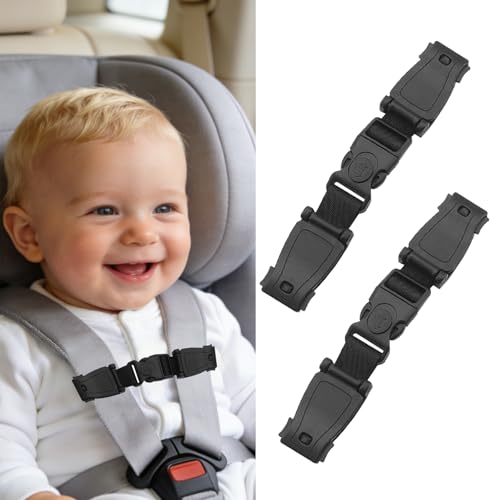 MCSQK Chest Clip Sécurité Bébé, 2 Pièces Clip Ceinture Siege Auto de Sangle Enfant, Pince Harnais Siège Auto, Sécurité Voiture Chest pour Pince de...