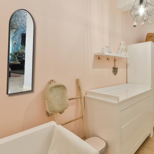 Image of Quality Glass Modern Elegance Semi Circle Wall-Mounted Mirror Metal Framed Wall Mirror Bathroom Mirror Living Room Mirror Home Decor Mirror 24 x 60 Inches Color Antique Gold MF 89