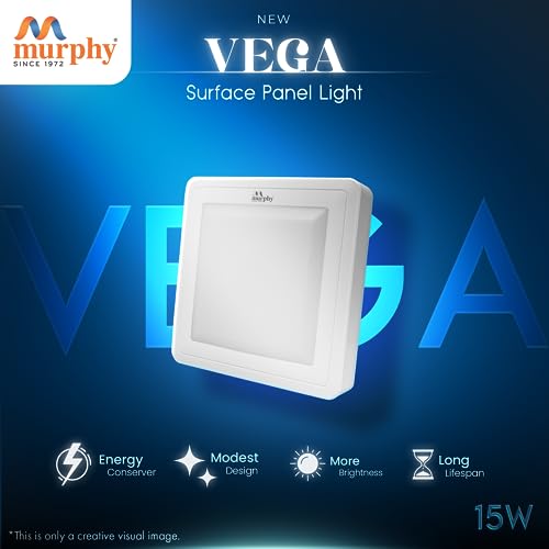 Image of Murphy 15W Vega LED Panel Light Square Surface - (Cool White, Pack of 12) No False Ceiling Required