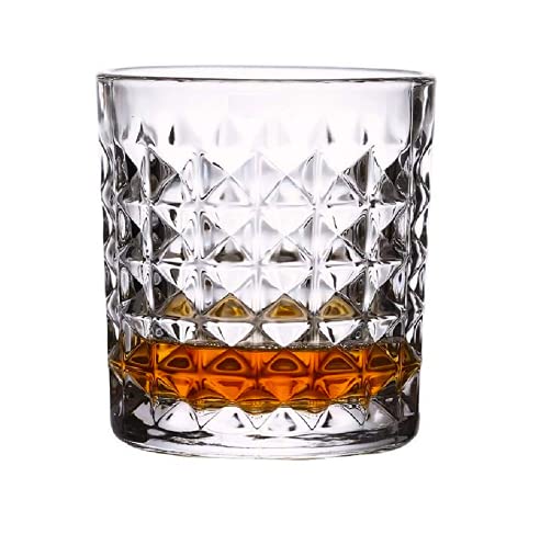 Inovique Enterprises Italian Diamond Cut Crystal Juice Glasses | 200ML | Set of 12 | Designed DOF Lowball Bar Glasses for Drinking Bourbon, Scotch Whisky, Cocktails, Cognac-image-1