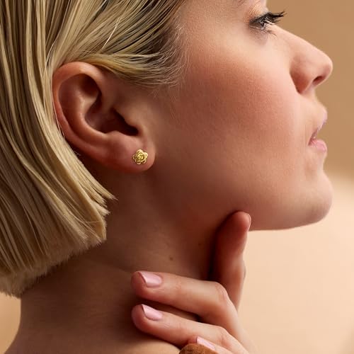 Pure Collection by Ross-Simons Italian 14kt Yellow Gold Rose Earrings2