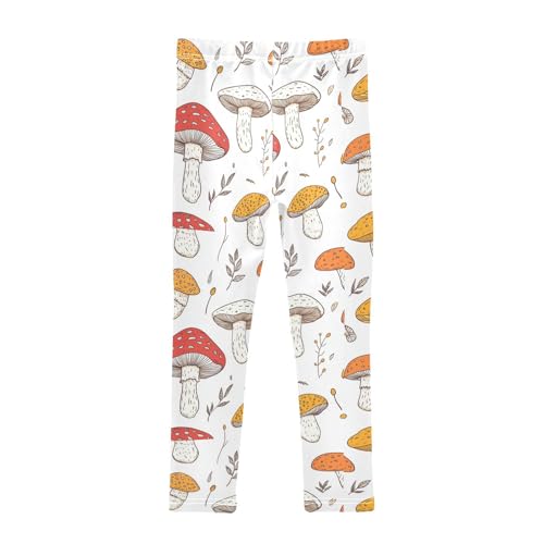 ZZKKO Girls Leggings Cartoon Flat Mushrooms Toddler Girls Clothes Leggings for Girls Toddler Girls Leggings 3-4T2