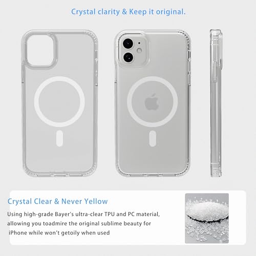 Image of Magnetic iPhone 12 /12Pro case,Compatible with Magsafe, Military-Grade Protection,Slim Translucent Matte Shockproof with Anti-Scratch Anti-Fingerprint Phone Cover (transparent, iPhone 12 /12Pro)
