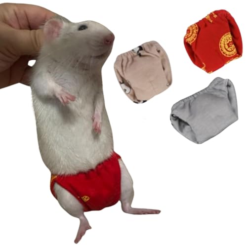 Image of Squirrel Diapers-Highly Absorbent with Strong & Flexible Hook and Loop Pants No Leak Reusable Diapers Urine Wet Pants for Squirrel,Fancy Rat,Groundhog (3pc, M)