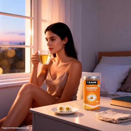 Image of TE-A-ME - Chamomile Tea - 100g (100+ Cups) | Helps in SLEEP & RELAXATION | Herbal - Caffeine Free | Flower Based - Non-Bitter | Chamomile Tea for Sleep