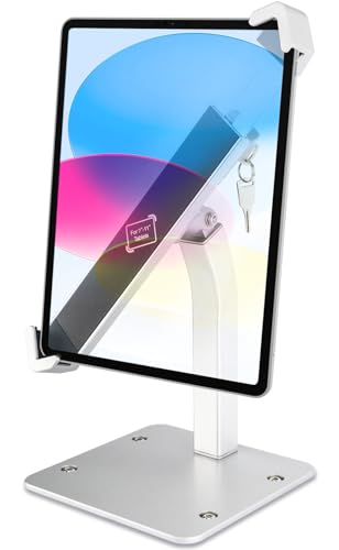 Dosvsi Anti-Theft Desktop Tablet Kiosk Stand for 7-11" Tablets, Security Countertop Stand with Lock & Key, 360 Swivel, Non-Slip Rubber, Compatible with iPad Pro 11/Air/Mini, Galaxy Tab S9/S8/S7