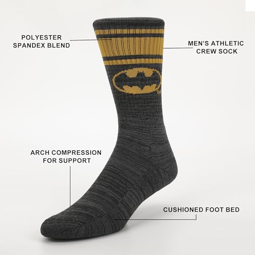 Bioworld Batman Logo Play Mens Athletic Crew Socks 3 Pack2