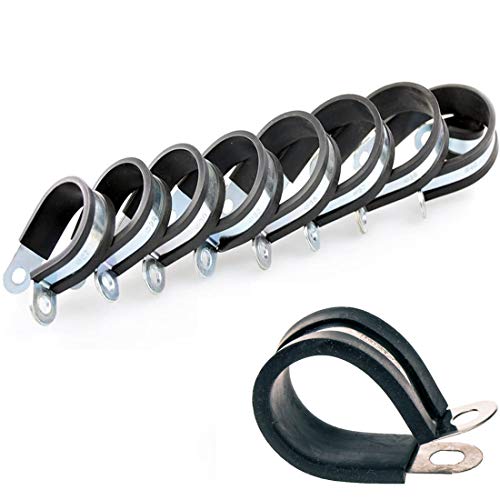Kabelschellen Gummiert P-Clips, 20Pcs Gummi Cushioned Isolierte Clamp Kit, Edelstahlschlauch Rohrschellen Für Rohr Oder Draht-Schnur-Installation,18MM Cover
