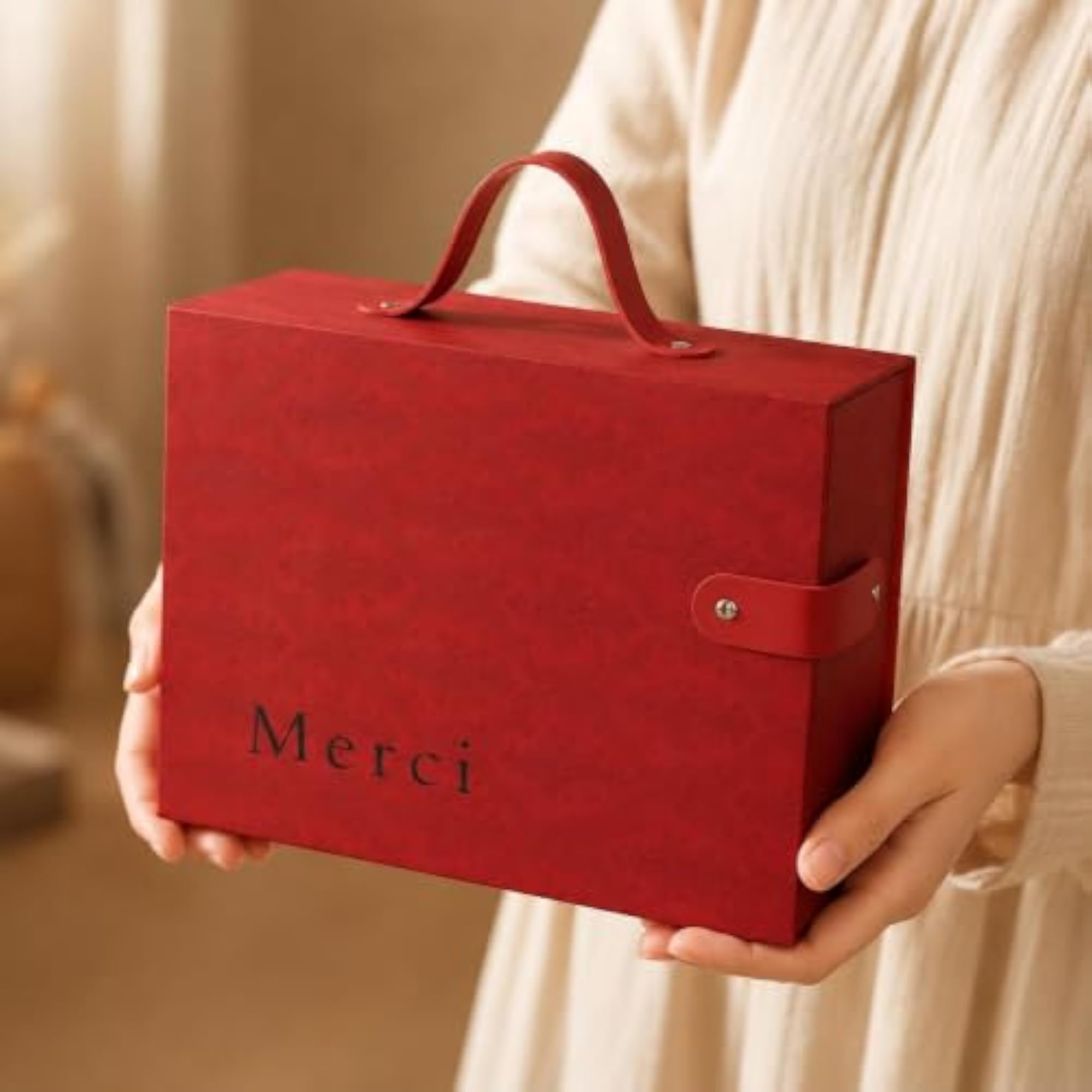 Gift Boxes with Greeting Card and Raffia Grass