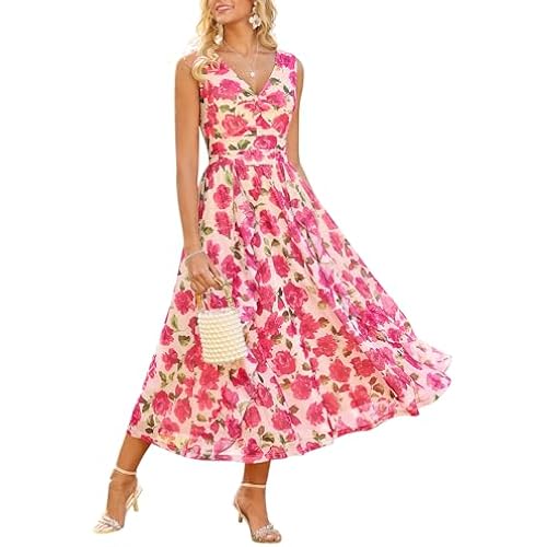GRACE KARIN Women's Summer Floral Maxi Dress Formal Wedding Guest Dress