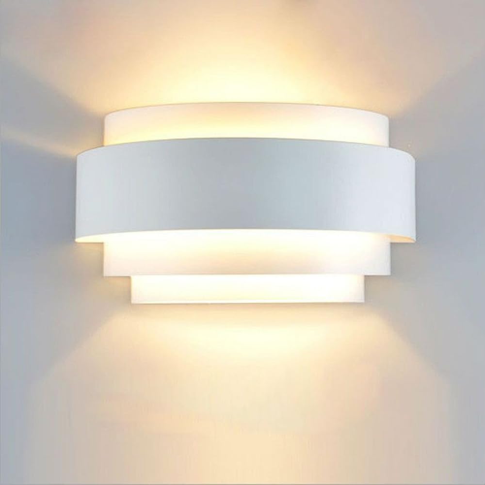 HAIDU Modern Industrial Style Wall Sconce, 5.9in Iron Wall Lamp, Top and Bottom Illuminated Wall Light, Bedroom Dressing Table Corridor Decorative Lighting Fixtures