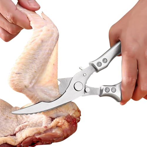 家禽用はさみ | ステンレス製耐久性のあるキッチンカッター 防滑グリップ付き,ロブスターや魚介類 小型鳥 七面鳥 鶏肉 野菜のカットや調理 BBQに最適