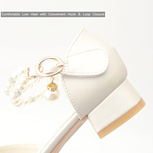 Toddler Flower Girls Dress Shoes Wedding Party School Glitter Low Heel Mary Jane Princess Pumps Sandals for Little Kids4