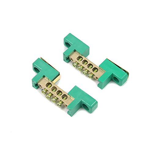 My Mironey Terminal Bus Bar 4 Positions Screw Brass Terminal Grounding Strip Bus Bar Block Green Terminal Block Pack Of 5 #TOP2