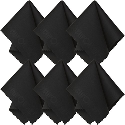 Microfiber Cleaning Cloths (6 Pack) for Eyeglasses, Camera Lens, Smartphones and Tablets