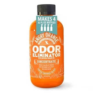 Angry Orange Pet Odor Eliminator 8 oz. bottle- Industrial Strength Pet Odor Remover - Makes (4) 32oz. Bottles - 1 Gallon - Neutralizes and Sanitizes Tough Pet Odors Fast