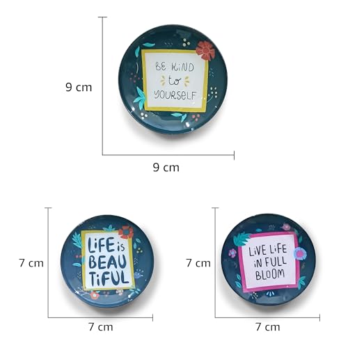 Image of Amazon Basics Life is Beautiful Metal Decorative Fridge Magnet | Gift Items for Women and Men | Home Decoration Gift Item | Set of 3 | Stylish Fridge Magnet 1x9 CM, 1x7 CM