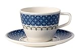 Spülmaschinenfest Villeroy & Boch Casale Blu Kaffeetasse mit Untertasse 2tlg. Premium Porzellan