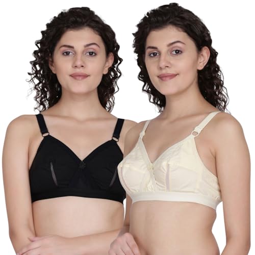 Image of Fashiol Women's-Girls Cotton Non Padded Non Wired Minimizer Bra Perf Multicolor 36D