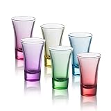 M&N HOME Ombre Multicolored Shot Glass Set, 2 Oz Set of 6 Shot Glasses, Whiskey Glasses, Tequila Sho