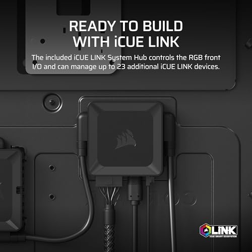 CORSAIR 9000D RGB Airflow Boîter PC Super-Tour – Intérieur Vaste – Système de Support pour Ventilateur InfiniRail™ – Pas de Ventilateurs Inclus – Hub de Système iCUE Link Inclus – Noir