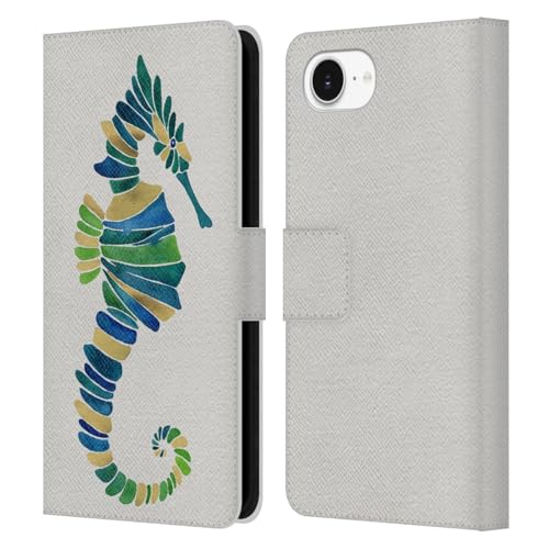 Étui cuir iPhone 16e portefeuille protection intégrale motif mer Cat Coquillette