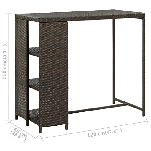 Table de bar gain de place avec 3 étagères pour petits espaces - 8
