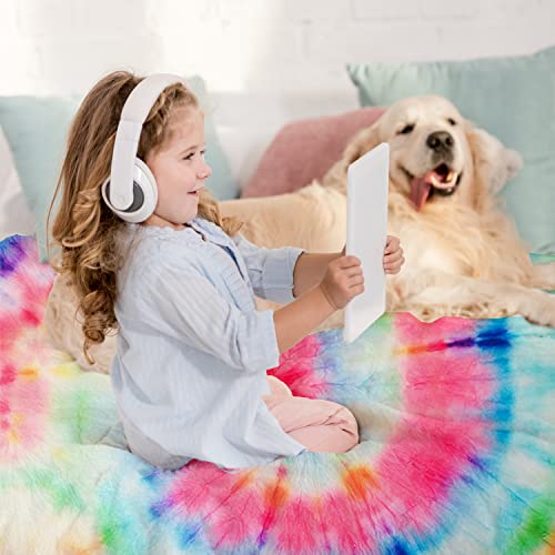 Flannel Fleece Throw Blanket For Kids Teens Adults, Cozy Soft Fleece Plush Throw Blanket Warm Cute Fuzzy Throw Blanket For Couch Bed Sofa, 40X50 Inch (Colorful Tie Dye) #TOP4