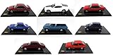 Escala 1/43 de metal - Lote de 8 Coches 1/43 Compatible con Chevrolet: Chevette Opala Monza Celta Camaro Kadett Omega Veraneio (Ref: 6043)