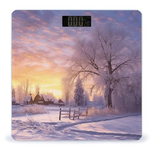 Báscula digital de baño de vidrio templado con pantalla LCD